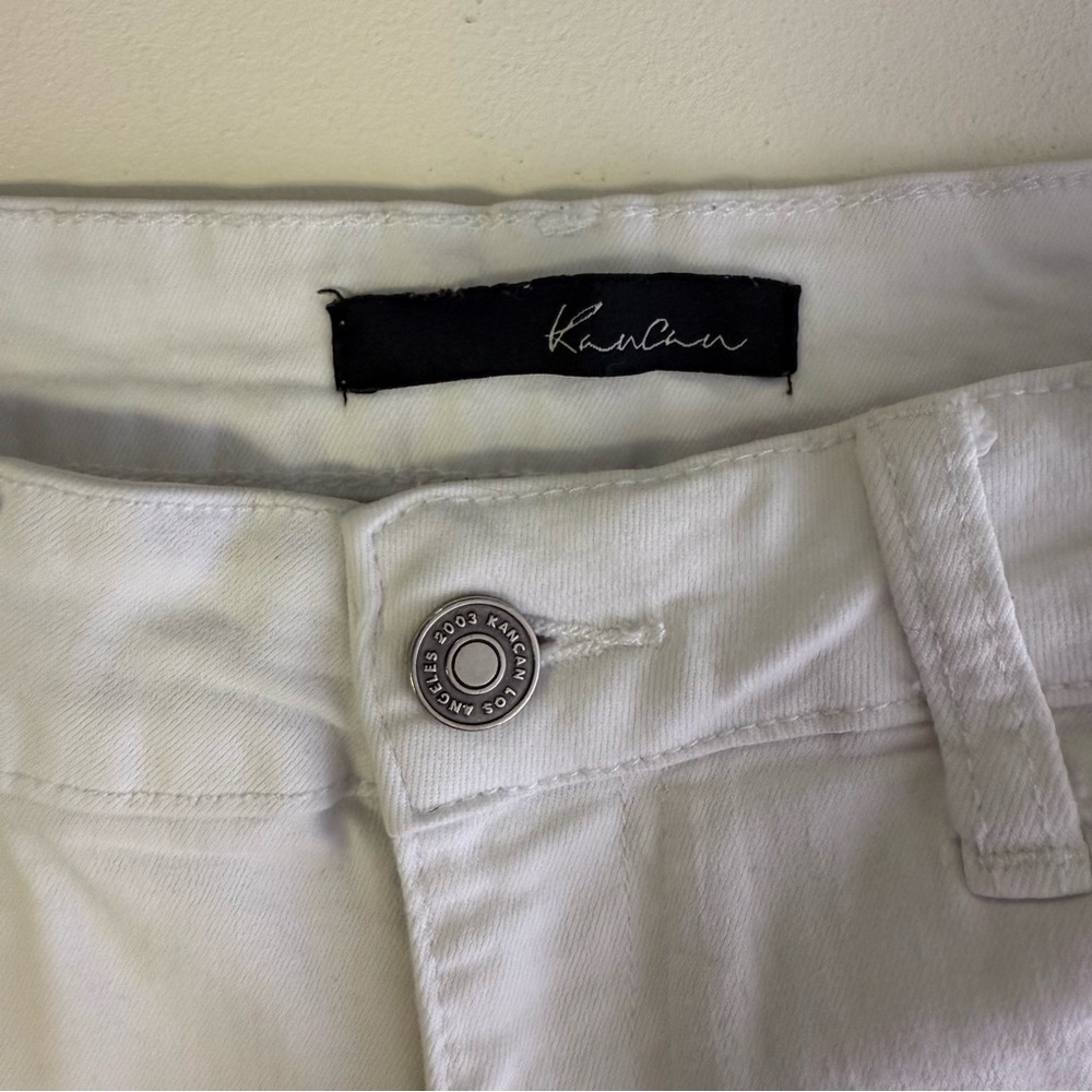 KANCAN White Distressed High Rise Denim Shorts Women’s Size 9 / 28 - Picture 6 of 7